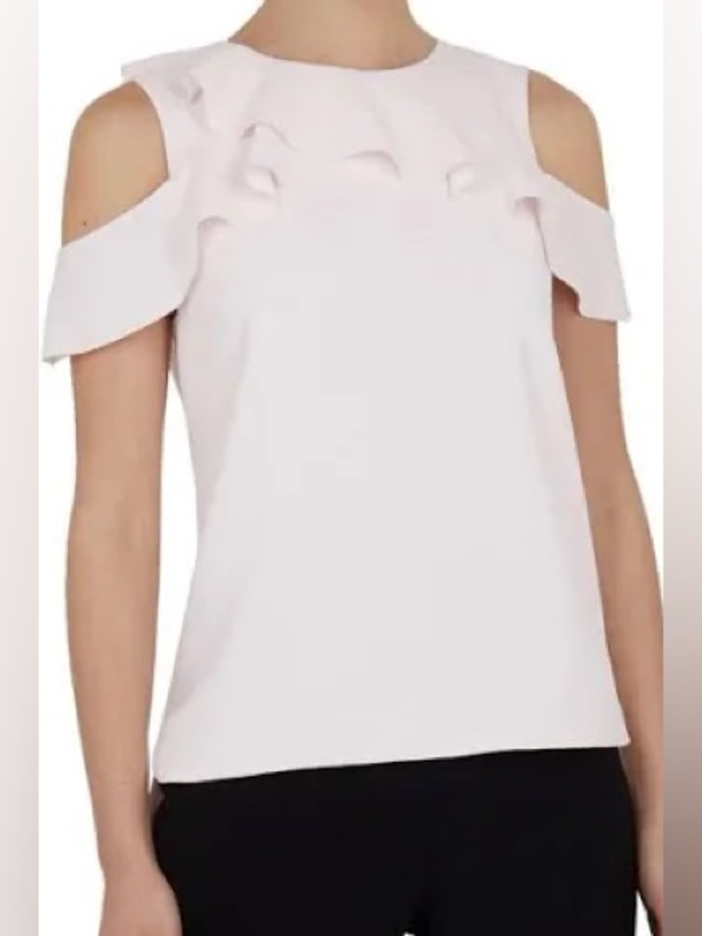 Ted Baker Kelliss Light Pink Cold-Shoulder Ruffle Top (SZ 3)
